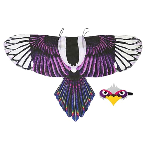 Traje De Alas De Pájaro - 118x65cm 70g, Tejido De Gasa Suave, Tirantes Ajustables | Niños Niñas De 3 A 8 Años, Fiestas De Carnaval De Halloween, Espectáculos En Escenario, Juegos Escolares, Juegos Im