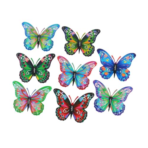 Escultura de pared de gato y mariposas de metal negro para decoración elegante en interiores