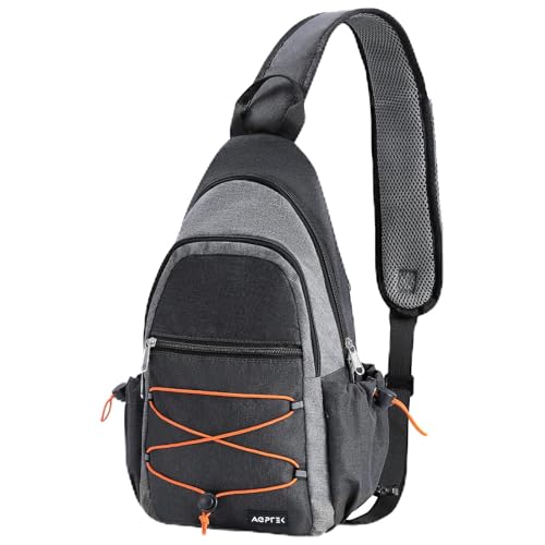 Bolso tipo sling para hombre y mujer, gris miniatura 1