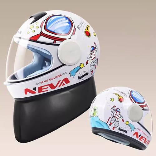 HGRYNDRO Casco Abierto de Motocicleta Vintage Casco De Moto para Niños, Casco Lindo para niños con Visera, Integral Casco Casco De Ciclomotor, para niños y niñas(B)