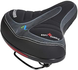 ZENO Dot Print Bike Saddle with Reflector, Bicycle Bike Seat with Soft Shockproof Springs and Punching Foam System, Cycling MTB Saddle Cushion Pad for Cruiser/Road Bikes/Touring/Mountain Bike/BMX