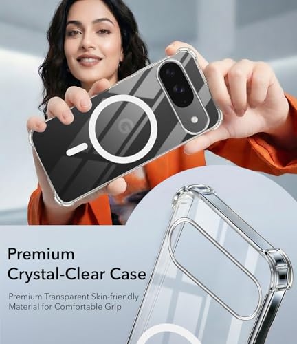 Image of Jkobi Shockproof Crystal-Clear Back Cover for Google Pixel 9 (Magsafe Wireless Support | Drop & Camera Protection | Hard Polycarbonate)