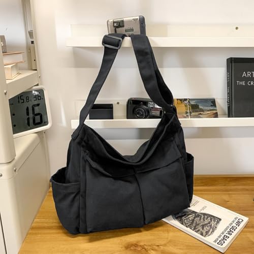 Cute Canvas Tote Bag for School/Work/Travel, Large Crossbody Messenger Bag Laptop Shoulder Bag3