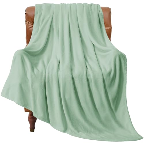 Image of BEDELITE Throw Blanket for Couch and Bed - 300GSM Luxury Plush Cozy Fleece Blanket 50x60 Inches Mint Green, Soft Lightweight Blanket for Travel Camping