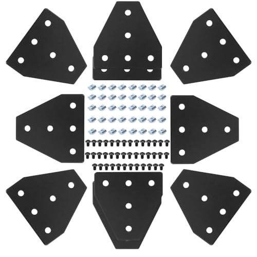 Image of 10pcs 4040 Extrusion T Plate Joining Corner Brackets Connector T Slot Hardware 4040 V Slot Aluminum Extrusion Accessories with T Nuts and Screws for Extruded Aluminum Black