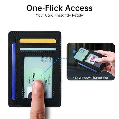 Image of Chelmon Slim Wallet for Men, Minimalist Front Pocket RFID Blocking Credit Card Holder