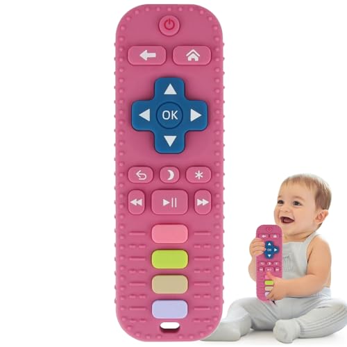 Image of Fu Store Baby Teether Toy Silicone Chew Toys for Baby Remote Control Shape | 0-6 6-12 3-24 Months Infant Toddler Teething Toy Teethers for Babies Relief Soothe Gum Freezable Dishwasher Refrigerator Safe
