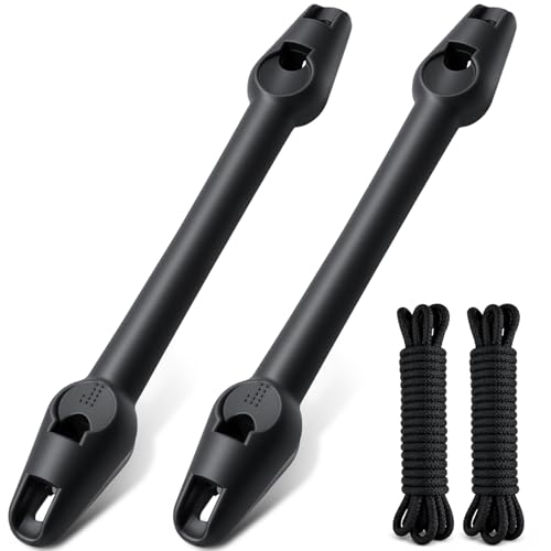 Hungdao Set of 2 Boat Mooring Snubber and Dock Line Fit 3/8 - 7/16 (9.5-11mm) Boat Dock Line 3/8 x 15 with Pre Spliced 5 Loop Double Braided Nylon Rope Boats Docking Pontoon Accessories