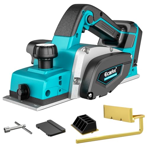 Ecarke Akku-Randhobel 750W für Makita 18V Batterie bürstenloser Elektrohobel 15000 U/min 82mm Hobelbreite 0-2mm Tiefeneinstellung Ideal für Holzarbeiten Möbel und DIY-Projekte Ohne Batterie