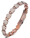 Jeracol Bracelet magnétique en cuivre pour femme avec aimants puissants et cristaux brillants, 99% cuivre pur, cadeau de bijoux