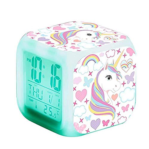 Depory Relojes de Alarma Digitales para niñas, de Noche Que Brilla intensamente Reloj LCD con luz para niños Despertar Reloj de cabecera Regalos de cumpleaños para niños Mujeres Dormitorio Cover