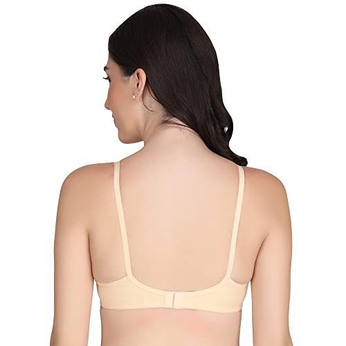 Image of Women Non Padded Bra - Made of Pure Cotton Full Coverage Non Wired Soft Cup for T-Shirt Saree Dress and for Everyday
