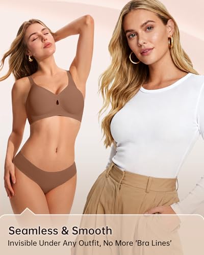 Image of LetsJoli Wireless Bras for Women No Underwire Jelly Bras Seamless Push Up Full Coverage Bralettes Comfortable Everyday Bra