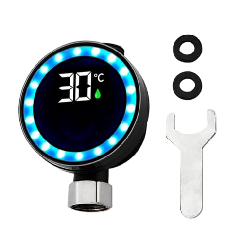JINGLING Medidor de temperatura del agua del baño - Herramienta de medición impermeable | Indicador digital LED medidor de temperatura de baño | Para ducha, baño, grifo, cabezal de ducha, hogar y