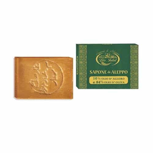 Bio Jalal sapone di Aleppo originale con 16% olio di alloro 1 saponetta da 200 gr sapone solido mani corpo viso e capelli prodotto artigianale in Turchia