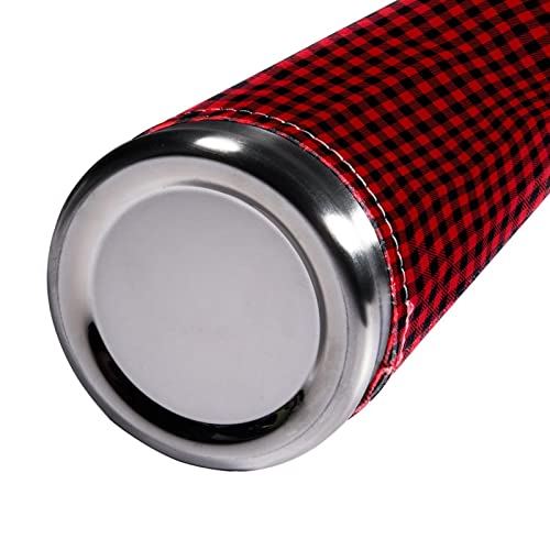 Insulated Water Bottle Stainless Steel Water Bottles Metal Water Bottle, Retro Red Black Plaid #TOP4