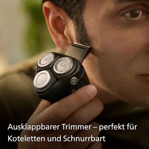 Philips Rasierer Series 3000 – Elektrischer Nass- und Trockenrasierer für Herren in Schwarz, mit SkinProtect-Technologie, ausklappbarem Bartschneider und Reisetasche, kabellos (Modell S3241/12) 6