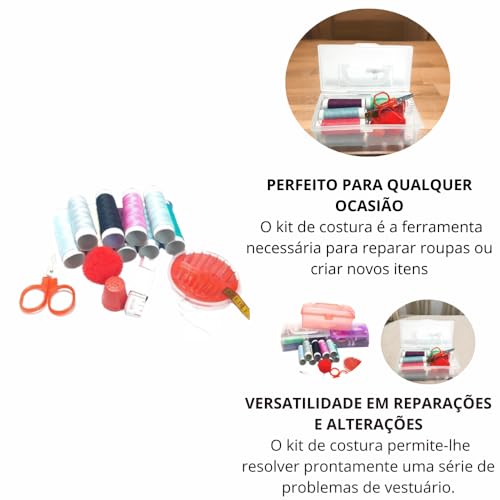 【Kit De Costura 14 Peças 】 P/Viagem Botão14 Peças Mais Estojo, Kit Costura Profissional, Linhas,Agul
