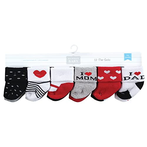Image of Hudson Baby Baby 8-pack Cotton Rich Newborn and Terry Socks