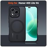 Oelrstfe do Honor 400 Lite 5G Pokrowiec kompatybilny z MagSafe z 2 sztukami szkła hartowanego, magnetyczny półprzezroczysty matowy pokrowiec, [odporny na wstrząsy klasy wojskowej] emaliowane tylne