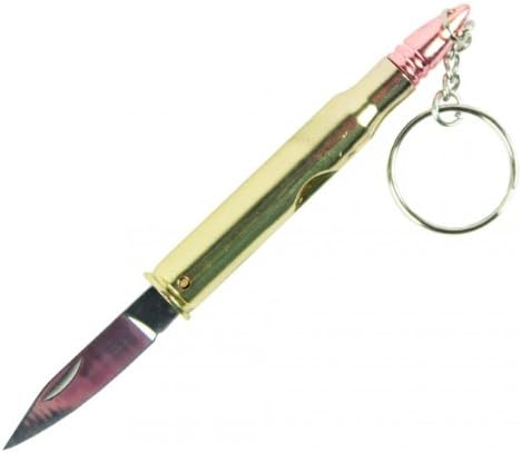 Novelty 30-06 Bullet Folding Knife with Key Chain 4 3/4" Overall Size.