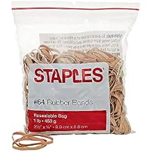 Staples Rubber Bands, Size #64, 1 lb. Bag Economy Bands for Office Bundling, Filing & Mailroom Use