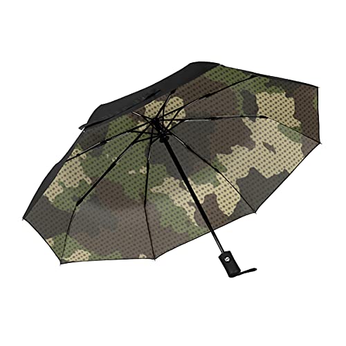 Parapluie de voyage robuste automatique anti-retournement jungle