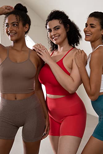 Sunzel Free To Be Tank, Crop Ribbed Tank Tops Seamless Racerback Camisoles No Pad Camis Cropped Workout Gym Yoga 3Pcs #TOP6