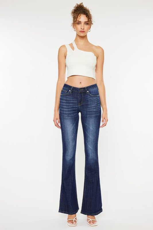 Kan Can Women's Mid Rise Flare Jeans - KC6102LOH4
