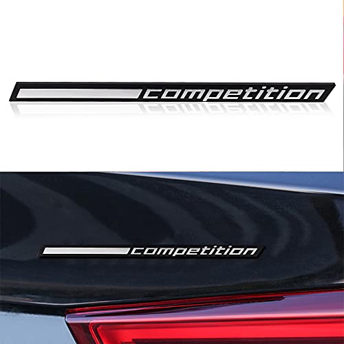Image of 2pcs 17.2CM Glossy Black Competition Bar Underlined Emblem for BMW Thunder Edition M1 M2 M3 M4 M5 M6 M7 M8 X3M X4M X5M X6M Car Trunk Sticker Rear