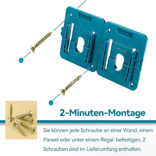 COZERI 6 Stück Batteriehalter,Akkuhalter Makita Akku Wandhalterung, für 18V Makita Akku BL1860 BL1850 BL1840 BL1830, Aufbewahrung Wandhalterung für Makita Akkus, Ideal für Werkstatt & Garage