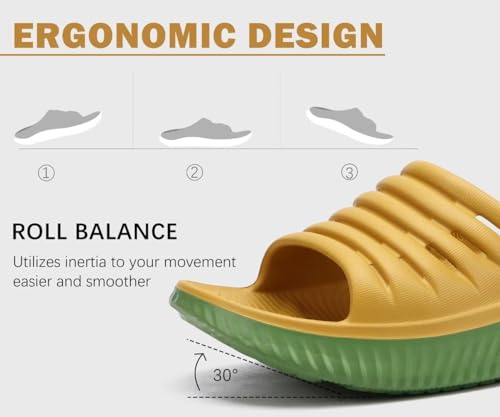 Image of KuaiLu Womens Recovery Sandals With Comfortable Plantar Fasciitis Support,Ladies Orthotic Open Toe Sport Slides Thick Cushion Reduces Stress on Feet,Joints & Back Post-Exercise
