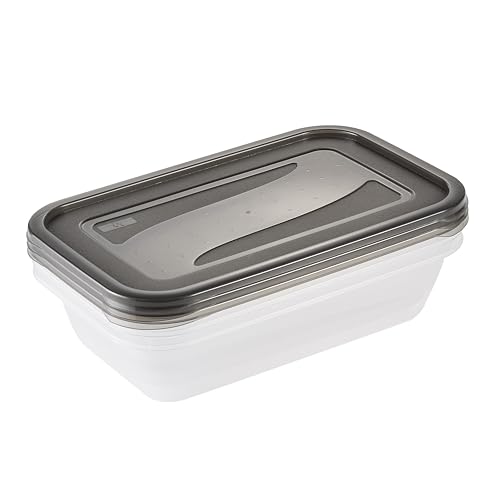 keeeper fredo fresh Frischhaltedosenset 3-teilig, 3 x 2,4 l, Crystal Grey (Transparent)