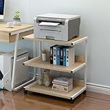 Étagère de rangement en coin à 3 niveaux avec roulettes pour salon, pour imprimante, bureau, étagère de rangement, cadre en fer.