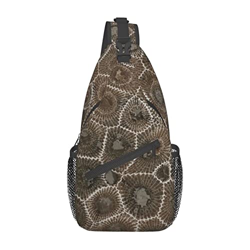 Sac à dos de voyage randonnée Petoskey avec motif imprimé pierre noir ergonomique