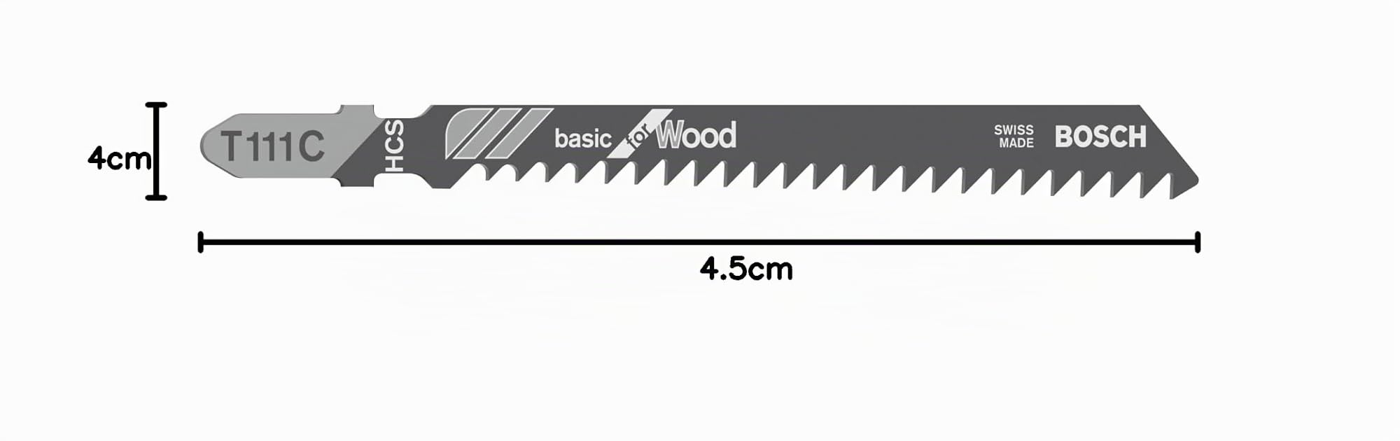 Bosch Professional 100 x Hojas de sierra de calar T 111 C (para Madera blanda, corte recto, accesorios Sierra de calar)