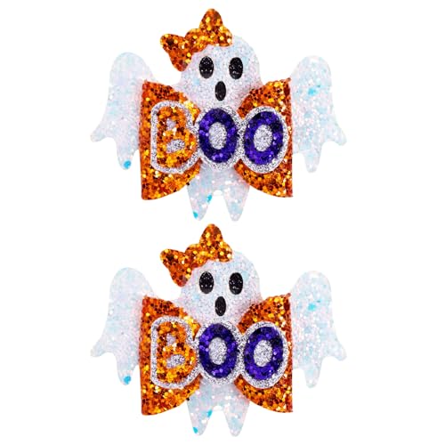Pinzas para cabello Halloween con brillo y diseño de fantasma miniatura 1