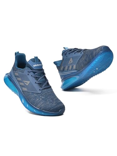 Image of Impakto Gravity Running Shoes for Men | Lightweight & Breathable Sports Shoes | Soft Cushioned Insole | Anti Skid EVA Sole | Laceup Shoes for Jogging, Walking, Gym & Casual Outings