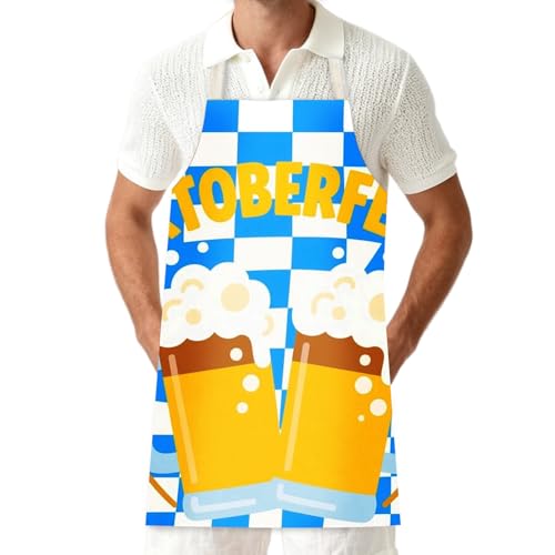 Krmoau Delantal De Oktoberfest Para Disfraz | Delantal de Disfraces para Fiesta de Cerveza - Regalo De Fiesta Transpirable Para Festival De Cerveza,Suministros Para Asados Hornear Cocinar Reuniones