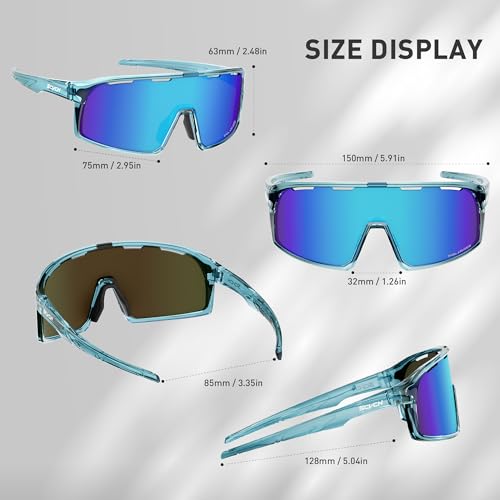 SCVCN Cycling Glasses Sports Sunglasses Clear Men Women Bicycle MTB UV400 Protection Running Mountain Bike Baseball Biking Goggles Riding BMX Fishing Riding Golf Driving Softball 508 — view 4