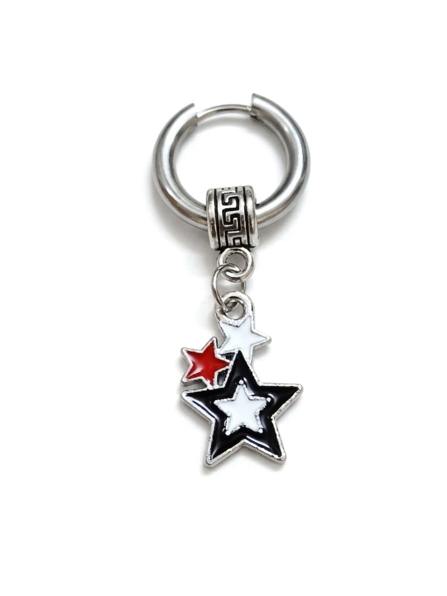 1 Pc Silver Star Stud Earring for Men – Stylish Single Star Ear Stud | Lightweight Minimal Everyday Jewellery for Boys & Men-image-29