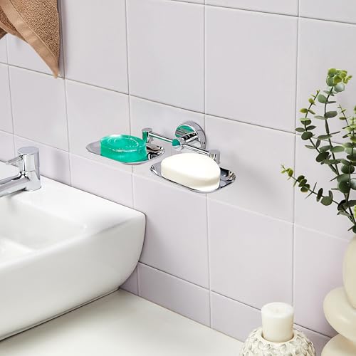 Image of Amazon Basics 304 Grade Stainless Steel Bathroom Soap Holder for Bathroom /Soap Stand /Soap Dish for Bathroom Accessories (Chrome)