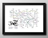 The Jam モッズ タイトルマップ 地図 A3 サイズ おしゃれ 絵画 インテリア 北欧 イラスト マット紙 艶消し アートパネル 額 フレーム デザイン 壁掛け 風景 抽象 油絵 水彩 グッズ 引越し ギフト 新築祝い ディスプレイ