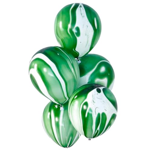 Marble Balloons Latex 12 Count, Marble Swirl Balloons for Wedding Birthday Party Baby Shower Classroom Decorations, Tie-dye Balloons, 12 Inch Standard Size (Green)