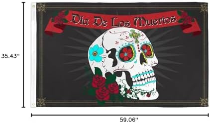 UNK 3'x5' Dia de Los Muretos Day of The Dead Sugar Skull Flag Mexico Mexican Catholic