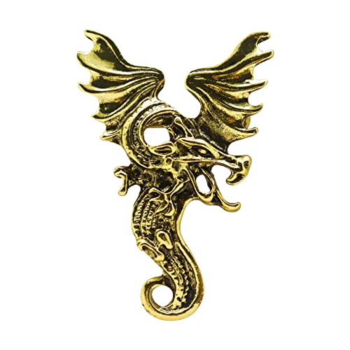 Image of HETICA Vintage Dragon Brooch Pin for Men & Women - Animal Lapel Pin for Husband, Boyfriend - Valentine's Day, Anniversary, Birthday Gifts