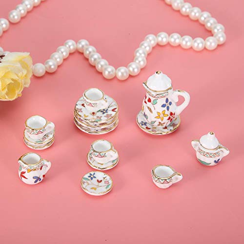 1:12 Simulazione Porcellana Rosa 15 Pezzi Tazza di...