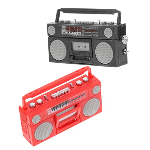 LEDMOMO 2個 モデルラジオ ミニチュアラジオ ミニチュア 置物 小さなフィギュア ミニハウスモデル 小さなモデル 無線 ミニハウス ミニ プラスチック