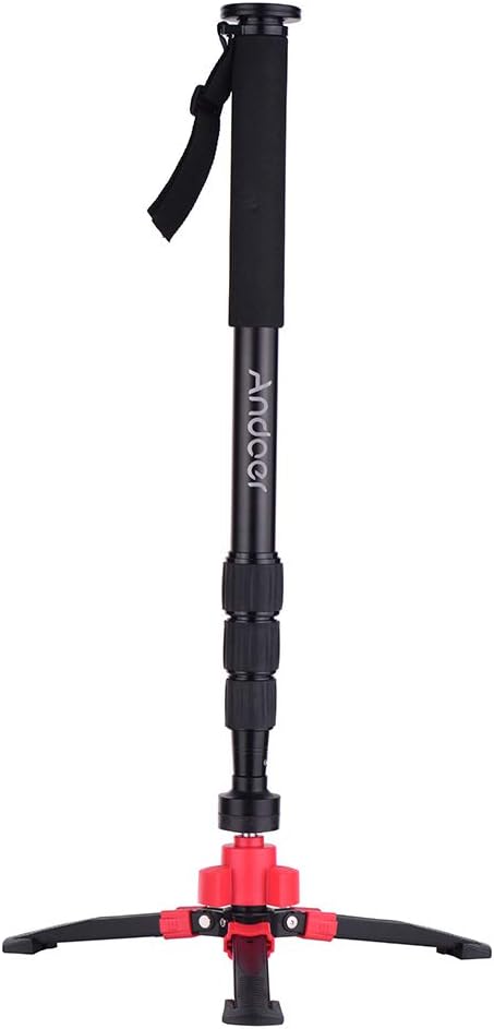 Portable Aluminum Alloy Monopod 4-Section Telescopic Photography Monopod 3/8 Inch Screw Mounts with Monopod Stand Holder Replacement for DSLR Cameras Max. Load Capacity 5kg
