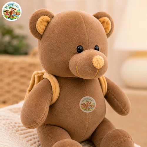 Image of Baggy Teddy Soft Toy 37cm Brown Bear with Backpack